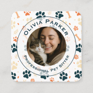 Benutzerdefinierte Foto-Pet-Sitter-Quadrat-Geschäf Quadratische Visitenkarte