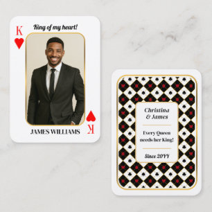 Benutzerdefinierte Foto Poker Card, King of My Hea Telefonnummerkarte