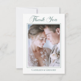 Benutzerdefinierte Foto Sage Grün Florale Hochzeit Dankeskarte