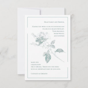 Benutzerdefinierte Foto Sage Grün Florale Hochzeit Dankeskarte