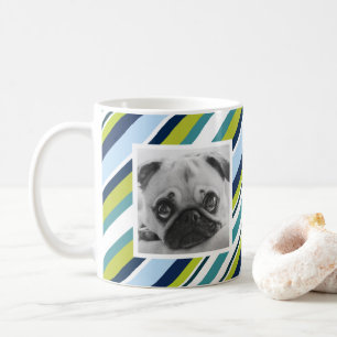 Benutzerdefinierte Foto-Tasse für blaue Streifen Kaffeetasse