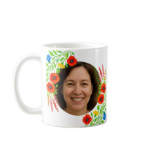 Benutzerdefinierte Foto-Tasse mit Blumendesign-Ges