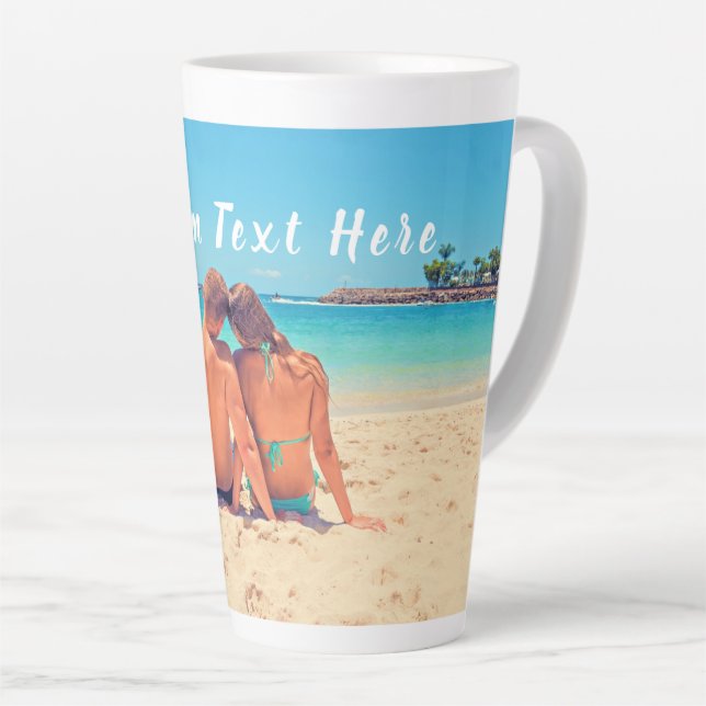 Benutzerdefinierte Foto Text Latte-Tasse Geschenk  Milchtasse (Rechte Ecke)
