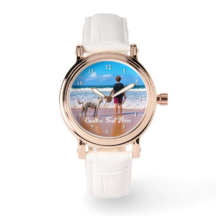 Benutzerdefinierte Foto-Text-Uhr Ihre Lieblingsfot Armbanduhr