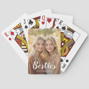 Benutzerdefinierte Foto-Typografie Beste Freundin Spielkarten