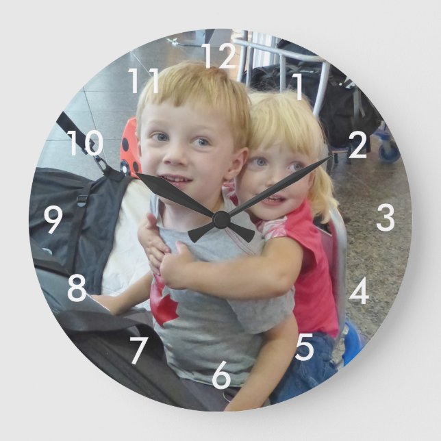 Benutzerdefinierte Foto-Uhr Große Wanduhr (Vorderseite)