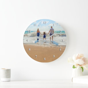 Benutzerdefinierte Foto-Uhr mit Ihren Fotos Große Wanduhr