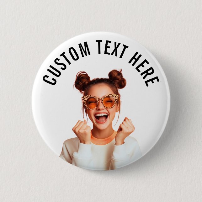 Benutzerdefinierte Foto- und Text-Anstecknadel/ Button (Vorderseite)