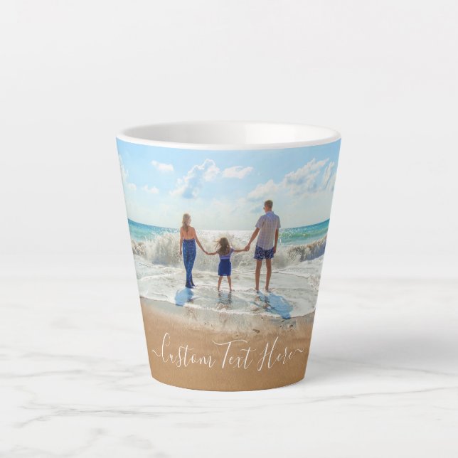 Benutzerdefinierte Foto- und Text-Latte-Tasse für  Milchtasse (Vorderseite)