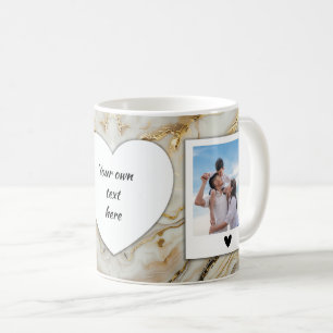 Benutzerdefinierte Foto- und Text-Tasse - Creme- u Kaffeetasse