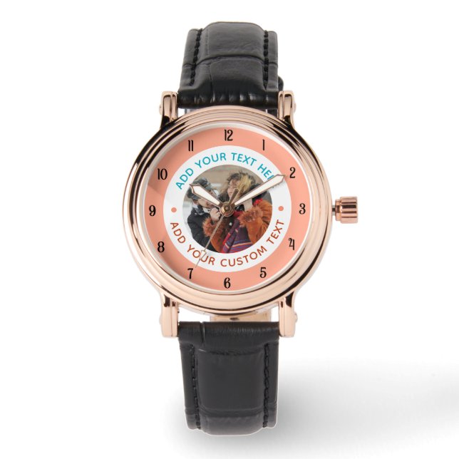 ⌚ Benutzerdefinierte Foto- und Textüberwachung | P Armbanduhr (Vorderseite)