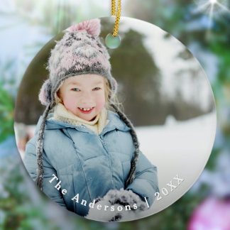 Benutzerdefinierte Foto-Weihnachtsbaum-Dekoration Keramik Ornament