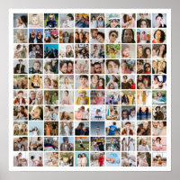 Benutzerdefinierte Fotocollage 100 Bilder quadrati