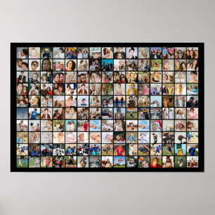 Benutzerdefinierte Fotocollage 150 Bilder Raster Poster