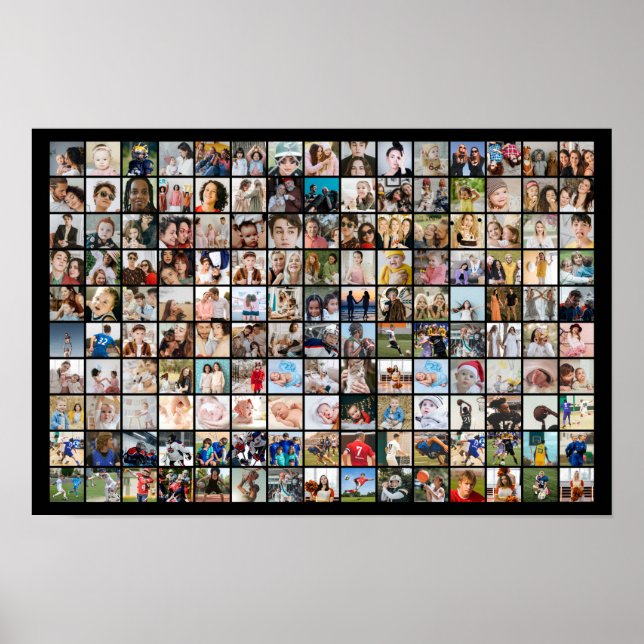 Benutzerdefinierte Fotocollage 150 Bilder Raster Poster (Vorne)