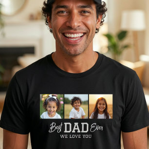 Benutzerdefinierte Fotocollage Bester Vater Aller  T-Shirt