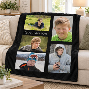 Benutzerdefinierte Fotocollage Großmutter Oma Fleecedecke