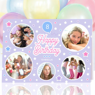 Benutzerdefinierte Fotocollage Mädchen Geburtstag Karte