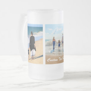 Benutzerdefinierte Fotocollage mit Ihren Fotos und Mattglas Bierglas