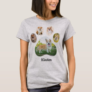 Benutzerdefinierte Fotocollage mit Pfotenabdruck T-Shirt