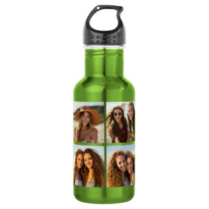 Benutzerdefinierte Fotocollage mit quadratischen F Trinkflasche