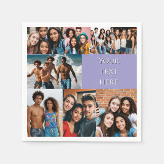 Benutzerdefinierte Fotocollage-Teenagerparty-Papie Serviette