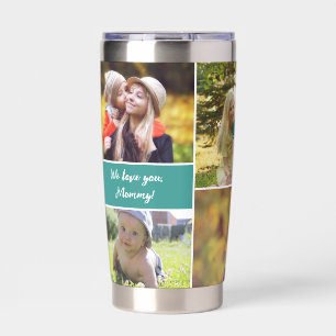 Benutzerdefinierte Fotocollage „Wir lieben dich, M Thermobecher