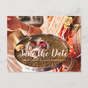 Benutzerdefinierte Fotografie indische Hochzeit Sa Ankündigungspostkarte