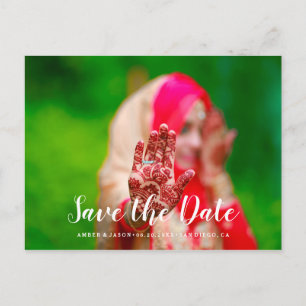 Benutzerdefinierte Fotografie indische Hochzeit Sa Ankündigungspostkarte
