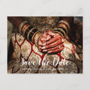 Benutzerdefinierte Fotografie indische Hochzeit Sa Ankündigungspostkarte