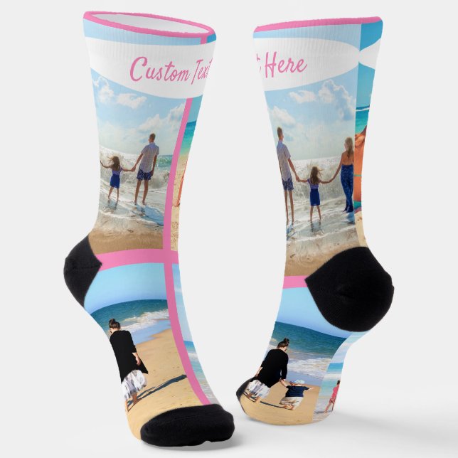 Benutzerdefinierte Fotolage-Socken für Fotos und T Socken (Gewinkelt)