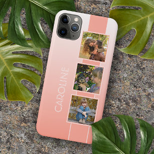 Benutzerdefinierte Fotos auf Ombre Coral Peach Ora iPhone 11Pro Max Hülle