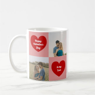 Benutzerdefinierte Fotos Herzen Grafik Valentinsta Kaffeetasse
