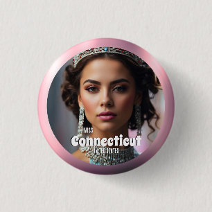Benutzerdefinierte Fotostecknadel Pink Rose Shine Button