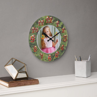 Benutzerdefinierte Fotouhr | Geschenk für Weihnach Große Wanduhr