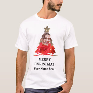 Benutzerdefinierte Fotovorlage für Weihnachtsbaume T-Shirt
