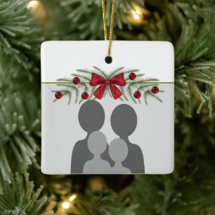 Benutzerdefinierte Fotovorlage mit Weihnachtsgirla Keramikornament