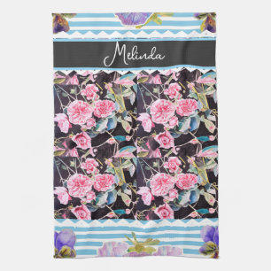 Benutzerdefinierte französische Pastell-Rosa-Blau- Geschirrtuch