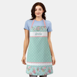Benutzerdefinierte französische Pastell-Teal-Blau- Schürze