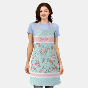 Benutzerdefinierte französische Pastell-Teal-Blau- Schürze
