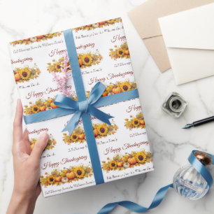 Benutzerdefinierte Frohe Erntedank-Kürbisse Sonnen Geschenkpapier