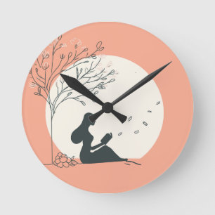 Benutzerdefinierte Frühlingsästhetik   Friedliches Runde Wanduhr