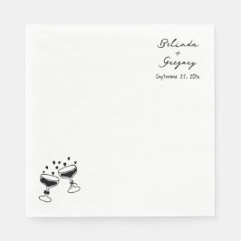 Benutzerdefinierte funkelnde Wein-Turm-Doodle-Hoch Serviette