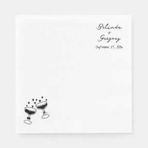 Benutzerdefinierte funkelnde Wein-Turm-Doodle-Hoch Serviette
