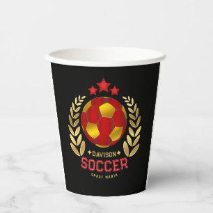 Benutzerdefinierte Fußballparty-Kunst Pappbecher
