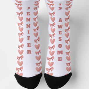 Benutzerdefinierte Galentine Valentinstag-Herzen u Socken