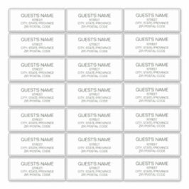 Benutzerdefinierte Gäste adressieren Labels in dun