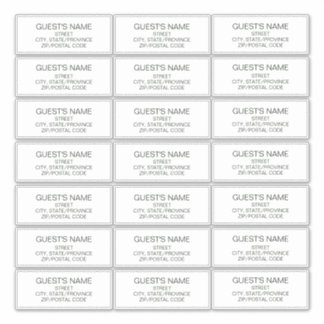 Benutzerdefinierte Gäste adressieren Labels in dun