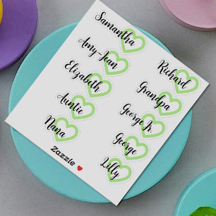 Benutzerdefinierte Gästeliste 10 Namen Kalligrafie Aufkleber