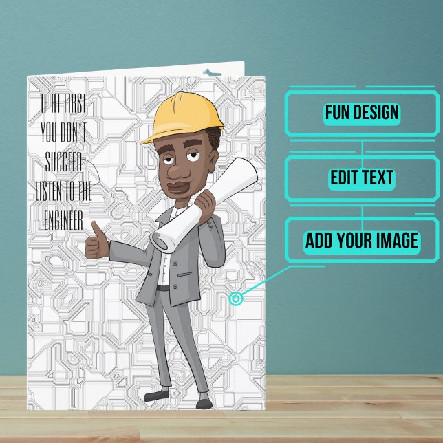 Benutzerdefinierte Geburtskarte für einen Ingenieu Karte (This lovely card is specifically for the engineer friend or family member in your life. )